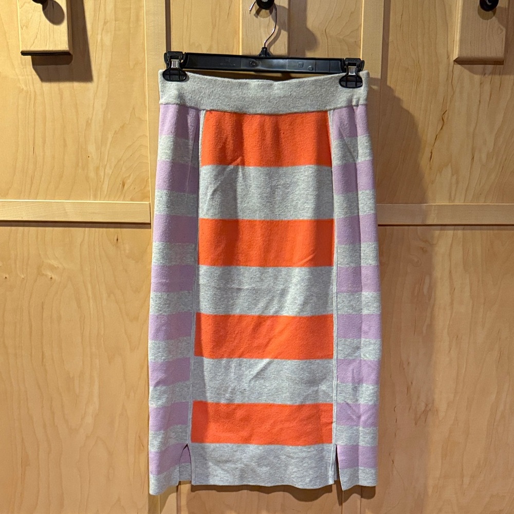 Striped Orange and Lavender Women's Skirt